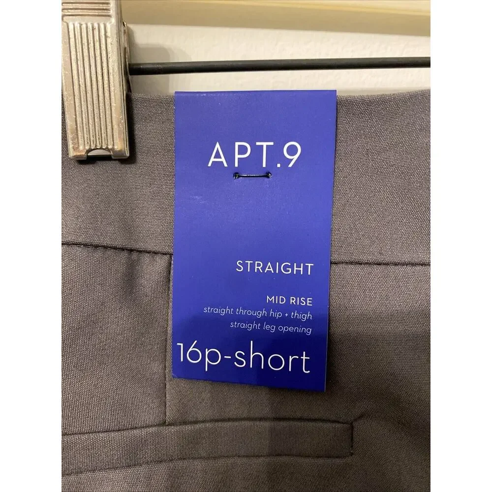 Women’s Apt. Size 16 Petite Short Torie Gray Career Pants NWT - Picture 3 of 5